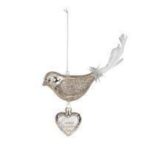 Grandma Bird Dangle Heart Ornament