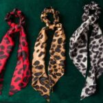 Leopard Scarf Ponytail Holder, 3 ast.