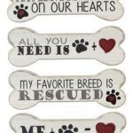Wood Dog Bone Signs, 4 ast