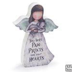 FIGURINE ANGEL HOLDING PUPPY