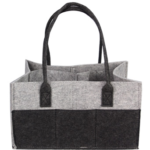 Felt Black and Gray Divided Organizational Tote
