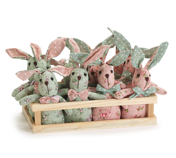 Floral Print Bunny Rabbit Ornament 5" - Image 2