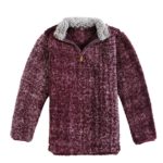 Katydid Sherpa PULLOVER with Pockets - Wine
