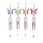 Metal Laser Cut Butterfly Chime w/ Colored Clappers, 4 ast.