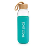 WATER BOTTLE GLASS GOOD VIBES