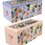 Wood Floral Storage Box with Laser Typography