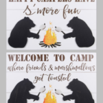 Wood Bear Camper Roasting Smores Wall Sign, 2 Assorted Styles