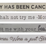 Mom Wood Long Block Signs, 4 Assorted Styles