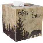 Wood Bless our Cabin Tissue Box