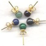 Gemstone Ball Stud Earrings - 6mm - Gold Plated Posts