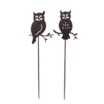Metal Cut Owl Yard Art Garden Stake