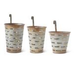 Mini Metal Olive Buckets w/Hanger Hooks, various sizes