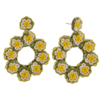 Sequin flower felt statement earrings