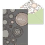 Gray Circles Thank You Note Cards