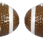 CERAMIC FOOTBALL SALT AND PEPPER SHAKER 2PC SET