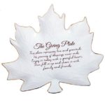 Ceramic Leaf Giving Plate 9"W