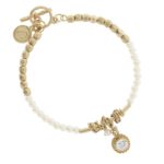 Worn Gold and Ivory Toggle Bracelet