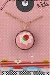 14“ Strawberry Cupcake Kids Necklace, 3” Ext.
