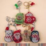 Rhinestone Christmas Character Keychain.