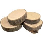 Natural untreated wood coasters, set of 4