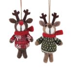 Deer In Sweater Ornament, A/2