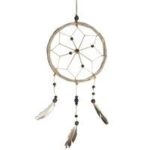 BRANCH DREAM CATCHER BLACK BEADS W/FEATHERS