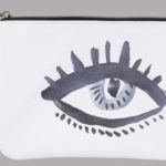 VEGAN LEATHER COSMETIC POUCH WITH BLACK TASSEL ZIPPER PULL