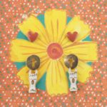 KIDS PEACH HEART, CUT OUT CROSS, AND LLAMA HEAD STUD EARRING SET