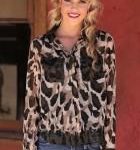 Camo Green and Black Sheer Top by Angie