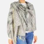 Lightweight Aztec Print Scarf Featuring Tassel Edges