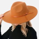 Wool Felt Wide Brim Hat w/ Thin Leather Band