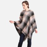 Women's Multicolor Plaid Poncho