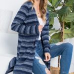 Striped Cardigan w/ Pockets