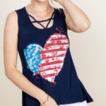 Flag Print Sleeveless Top