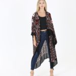 Black Print Kimono by Angie