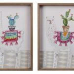 Wood Framed Llama Wall Art, asst