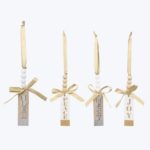 91882 - WOOD BLESSING BEAD ORNAMENTS, 4 ASSORTED